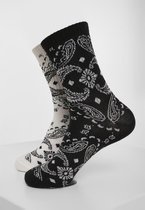 Urban Classics Sokken -35/38- Bandana 2-Pack Zwart/Wit