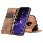 CaseMe Retro boekmodel hoesje Samsung S9 Bruin