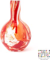 Design vaas Globe S - Fidrio ROSSO - glas, mondgeblazen bloemenvaas - hoogte 20 cm