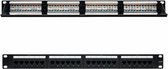 Patch Panel 24 UTP-Poorten Categorie 6 NANOCABLE 10.21.3124 19" RJ45 Zwart