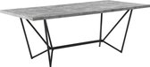 Eettafel Sigtuna 200x100x76 cm betonkleurig en zwart