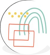 WallCircle - Wandcirkel - Muurcirkel - Zomer – Regenboog – Pastel - Aluminium - Dibond - ⌀ 60 cm - Binnen en Buiten