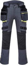 PortWest werkbroek DX4 met holsterzakken - Grijs | Geel - 50