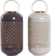 Kaarshouder DKD Home Decor Aluminium (24 x 24 x 57 cm) (2 pcs)