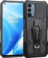 Voor OnePlus Nord N200 5G Machine Armor Warrior Schokbestendige pc + TPU-beschermhoes (grijs)