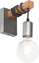 QAZQA gallow - Industriele Wandlamp voor binnen - 1 lichts - D 17.5 cm - Staal - Industrieel - Woonkamer | Slaapkamer | Keuken