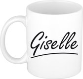 Giselle naam cadeau mok / beker sierlijke letters - Cadeau collega/ moederdag/ verjaardag of persoonlijke voornaam mok werknemers