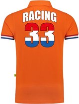 Luxe grote maten racing 33 coureur fan polo shirt oranje - 200 grams - heren - race supporter / coureur supporter 4XL