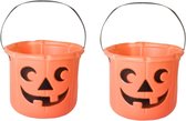 5x stuks pompoen trick or treat snoep emmertjes 14 x 17 cm - Halloween snoep ophalen