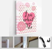 Itsallcanvas - Schilderij - Happy Valentines Day Cards. Handdrawn Romantic Lettering Art Vertical Vertical - Multicolor - 115 X 75 Cm