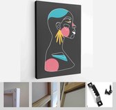 Modern abstract faces with abstract shapes. Minimalism concept. Line art drawing style. Contemporary silhouette of woman - Modern Art Canvas - Vertical - 1770547253 - 40-30 Vertical