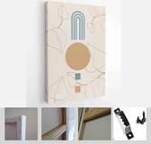 Mid Century Modern Design. A trendy set of Abstract Hand Painted Illustrations for Wall Decoration, Social Media Banner, Brochure Cover Design - Modern Art Canvas - Vertical - 1952