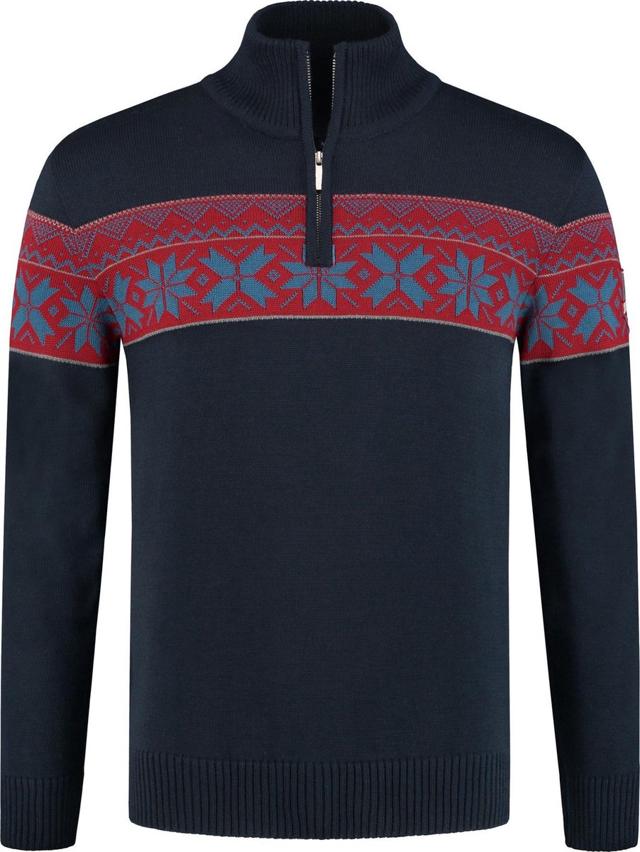 John Brilliant Noorse heren trui Ullgenser- fijn gebreid - Merino wol - donkerblauw
