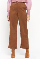 LOLALIZA Corduroy broek met wijde pijpen - Camel - Maat 44