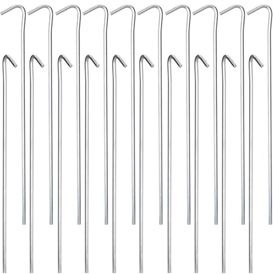 Relaxdays tentspijker - set van 20 stuks - 22 cm lang - staal - strandtent - tuin en camping - zilver van Relaxdays — afbeelding 5