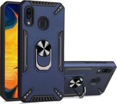 Voor Samsung Galaxy A30 PC + TPU-beschermhoes met 360 graden draaibare ringhouder (koningsblauw)