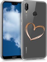 kwmobile telefoonhoesje voor Huawei P20 Lite - Hoesje voor smartphone - Brushed Hart design