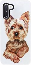 - ADEL Siliconen Back Cover Softcase Hoesje Geschikt voor Samsung Galaxy Note 10 - Yorkshire Terrier Hond
