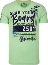 Camp David ® T-Shirt met V-hals en Artwork, kiwi