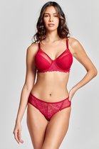 Gaspara Dames Lingerie Tulle Plunge beugel BH (160-024) - WINTERSALE - Maat 80B - WIJN-ROOD