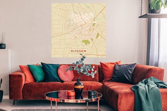 Affiche Carte - Rijssen - Vintage - 100x100 cm XXL