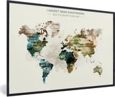 Fotolijst incl. Poster - Wereldkaart - Verf - Vintage - 30x20 cm - Posterlijst