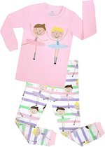Elowel - Meisjes Pyjama 2 Delig, 100% Katoen, Comfortabel, Slim fit Broek | 2 Jaar | Ballerina van de dans