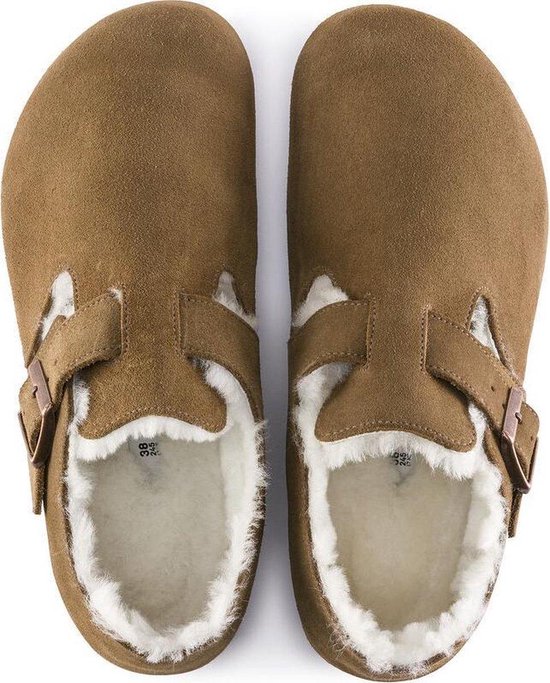 Birkenstock London VL Shearling Narrow Dames Clogs - Tea - Maat 41 | bol.com