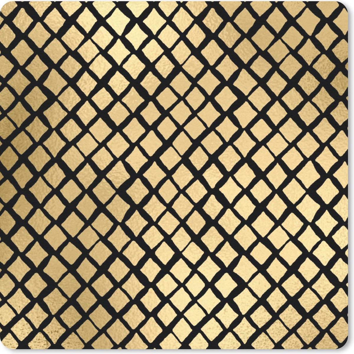 Muismat 30x30 cm - Mousepad Patronen - Goud - Ruit - Muismatten