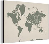 Wanddecoratie Metaal - Aluminium Schilderij Industrieel - Wereldkaart - Dieren - Olifant - 60x40 cm - Dibond - Foto op aluminium - Industriële muurdecoratie - Voor de woonkamer/slaapkamer