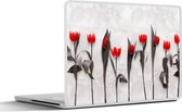Laptop sticker - 11.6 inch - Bloemen - Tulpen - Marmer - 30x21cm - Laptopstickers - Laptop skin - Cover