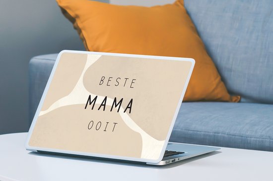 Sticker pour ordinateur portable - 15,6 pouces - Cadeau de fête des mères - Meilleure Maman de tous les temps - Beige