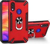 Voor Xiaomi Redmi Note 7 PC + TPU-beschermhoes met 360 graden draaibare ringhouder (rood)