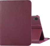 360 graden rotatie Litchi-textuur Flip lederen hoes met houder voor iPad mini 6 (paars)