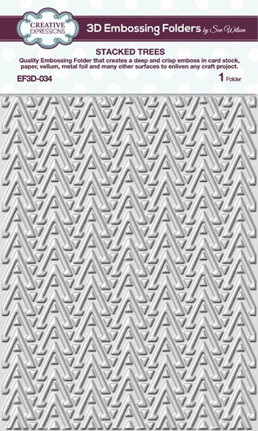 Creative Expressions 3D Embossing Folder Kerst Kerstbomen patroon