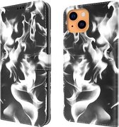 Cloud Fog Pattern Horizontal Flip Leather Case met houder & kaartsleuf & portemonnee voor iPhone 13 mini (zwart)