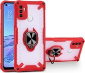 Matte TPU + PC magnetische schokbestendige hoes met ringhouder voor OPPO A53 (rood)