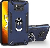 Voor Xiaomi Poco X3 PC + TPU-beschermhoes met 360 graden draaibare ringhouder (koningsblauw)