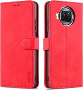 Voor Xiaomi Mi 10T Lite 5G AZNS Huid Voelen Kalf Textuur Horizontale Flip Lederen Case met Kaartsleuven & Houder & Portemonnee (Rood)