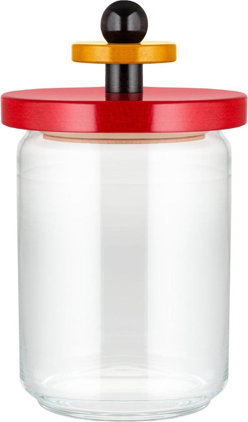 Alessi Voorraadpot Twergi - ES16/100 - Rood - ø 12 cm / 1 Liter - door Ettore Sotsass