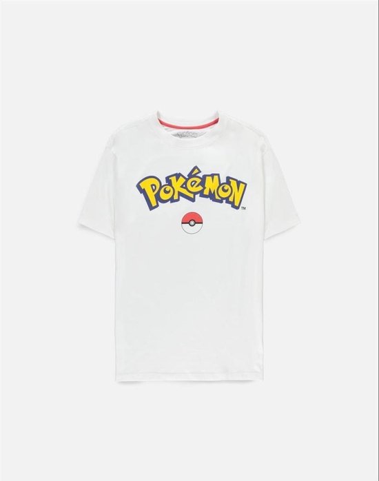 Pokémon Heren Tshirt -S- Logo Core Oversized Wit