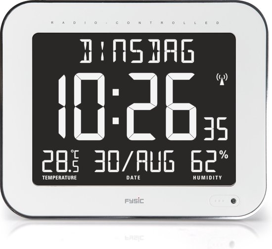 Fysic FK-777 Grande horloge - Mesurer la température et l'humidité - Grand  écran de... | bol.com