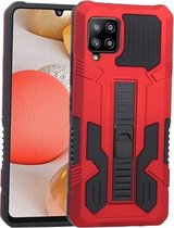 Voor Samsung Galaxy A42 5G Vanguard Warrior All Inclusive dubbele kleur schokbestendig TPU + pc-beschermhoes met houder (rood)