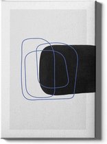 Walljar - Shape Blue Line - Muurdecoratie - Canvas schilderij