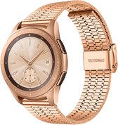 Stalen Smartwatch bandje - Geschikt voor Strap-it Samsung Galaxy Watch 42mm roestvrij stalen band - rosé goud - Strap-it Horlogeband / Polsband / Armband