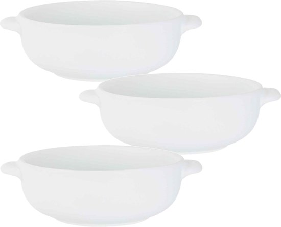 Set de 6 x petits plats à four blancs en porcelaine 13 cm ronds - Klein bol  / plat | bol.com