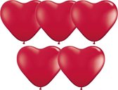 90x stuks Hartjes vorm ballonnen rood 15 cm - Valentijn/bruiloft feest versiering