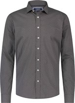 Haze & Finn Overhemd Italian Fit Stretch Mc16 0100 14 Black Diamonds Mannen Maat - L