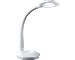 LED Bureaulamp - Tafelverlichting - Torna Kori - 3W - Warm Wit 3000K - Dimbaar - Rond - Mat Wit - Kunststof