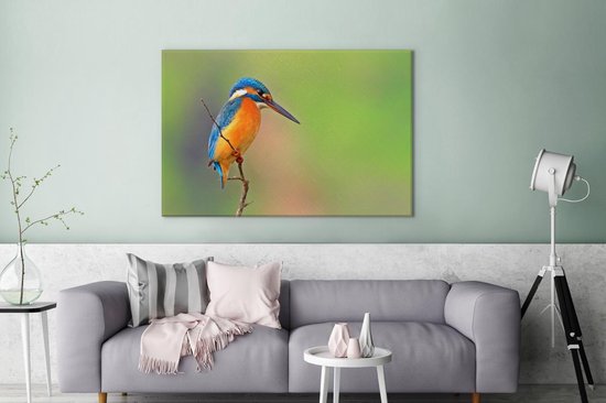 Tableau Tableau Martin-pêcheur - Animaux - Proie - 140x90 cm - Décoration murale